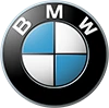 The BMW logo featuring a circular black border with the letters B M W at the top, and a central circle divided into blue and white quadrants.