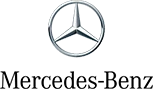 The image shows the Mercedes-Benz logo, a silver three-pointed star enclosed in a circle, on a black background.